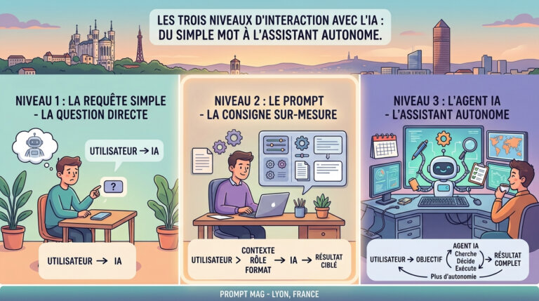 Comparatif Requête IA vs Prompt IA vs Agent IA - My Simple Prompt