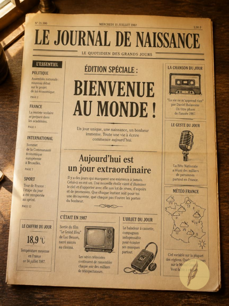Prompt MSP 010 - Journal De Votre Naissance | My Simple Prompt