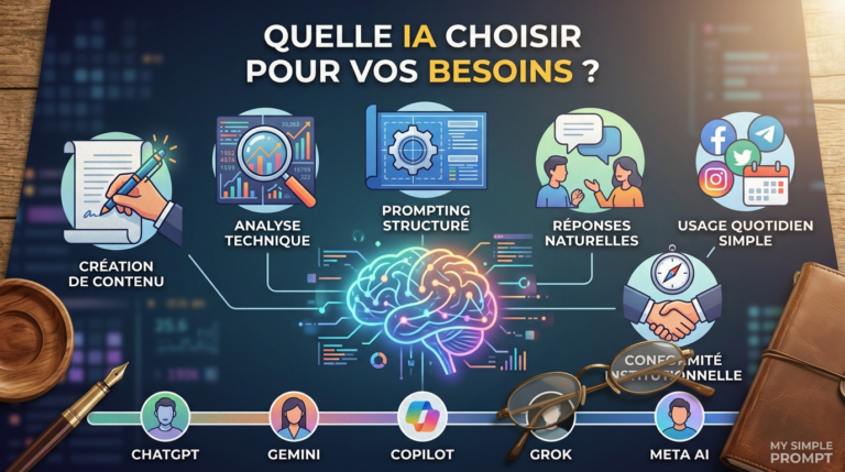 Les grandes IA et leurs caractéristiques principales.